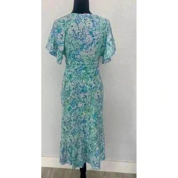 Lilly Pulitzer Juliet Ruffle Midi Dress in Surf Blue Soleil It On Me size Small - Picture 9 of 11